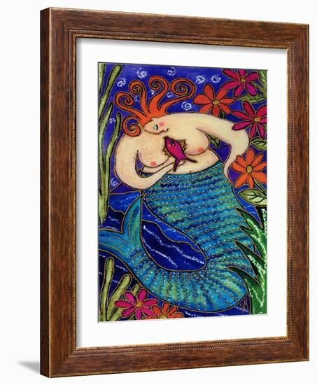 Big Diva Redhead Mermaid-Wyanne-Framed Giclee Print