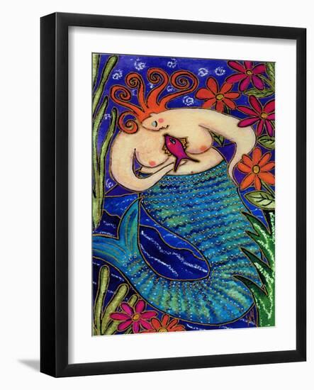 Big Diva Redhead Mermaid-Wyanne-Framed Giclee Print