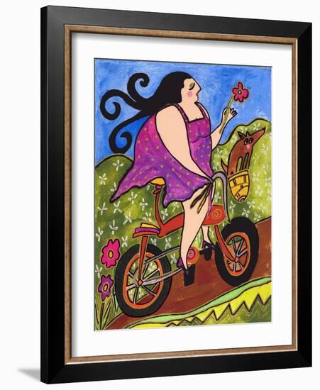 Big Diva Riding Bicycle-Wyanne-Framed Giclee Print