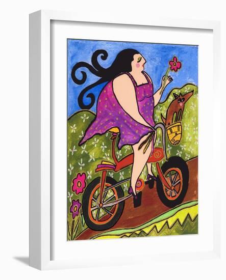 Big Diva Riding Bicycle-Wyanne-Framed Giclee Print