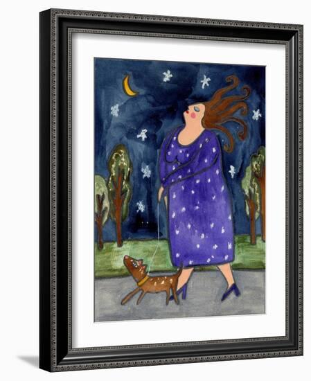 Big Diva Walking Little Dog-Wyanne-Framed Giclee Print