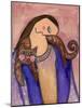 Big Diva with Cat on Shoulders-Wyanne-Mounted Giclee Print