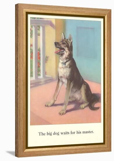 Big Dog Waits for Master-null-Framed Stretched Canvas