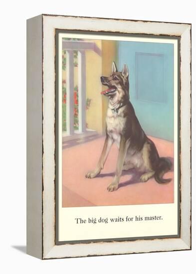 Big Dog Waits for Master-null-Framed Stretched Canvas