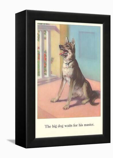 Big Dog Waits for Master-null-Framed Stretched Canvas