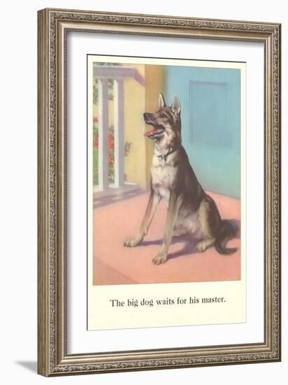 Big Dog Waits for Master-null-Framed Art Print