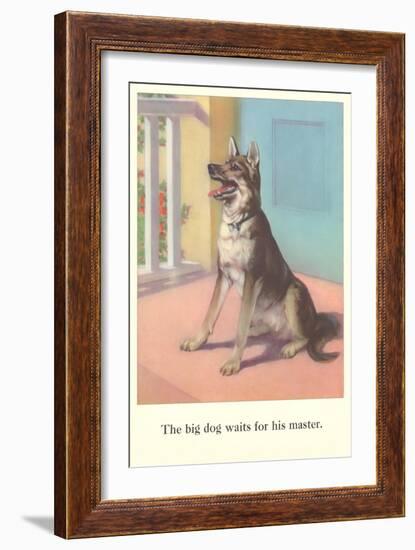 Big Dog Waits for Master-null-Framed Art Print