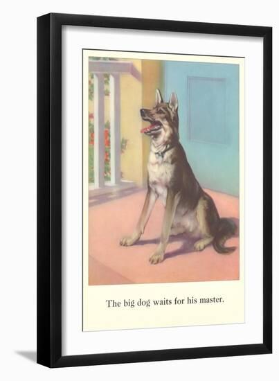 Big Dog Waits for Master-null-Framed Art Print