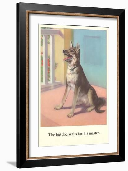 Big Dog Waits for Master-null-Framed Art Print
