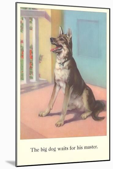 Big Dog Waits for Master-null-Mounted Art Print