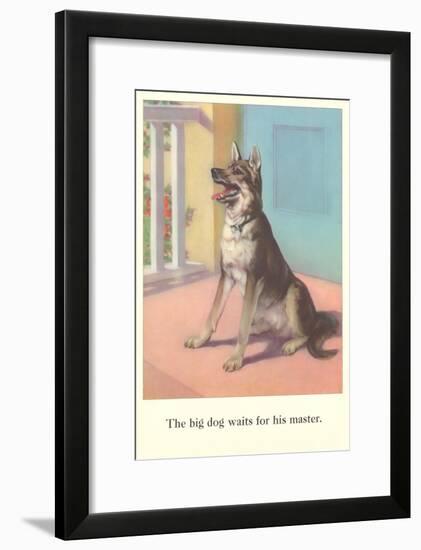 Big Dog Waits for Master-null-Framed Art Print