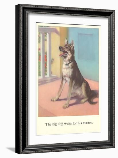 Big Dog Waits for Master-null-Framed Art Print
