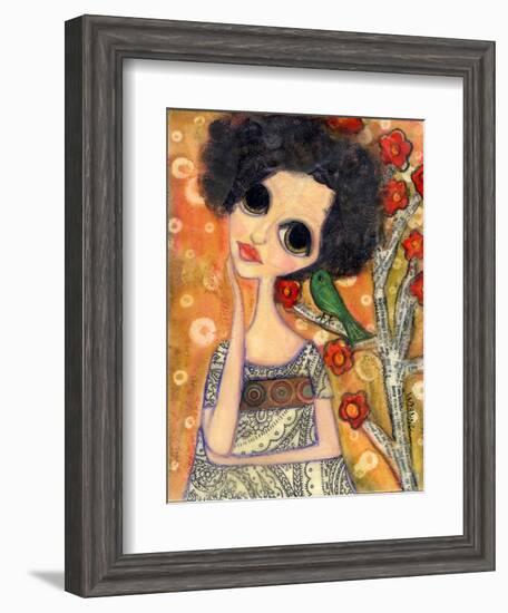 Big Eyed Girl a Birdy Told Me-Wyanne-Framed Giclee Print