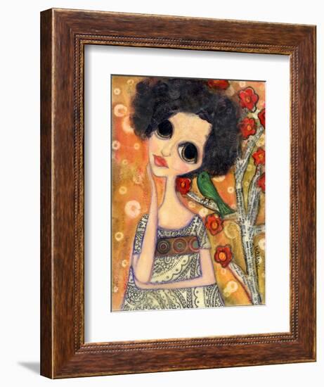 Big Eyed Girl a Birdy Told Me-Wyanne-Framed Giclee Print