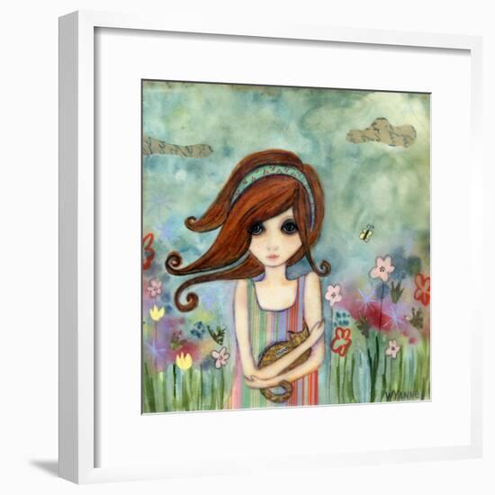 Big Eyed Girl Bad Kitty-Wyanne-Framed Giclee Print