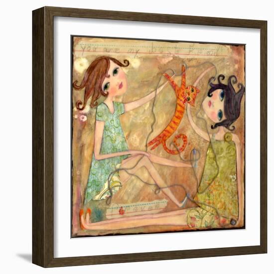 Big Eyed Girl Best Friends-Wyanne-Framed Giclee Print