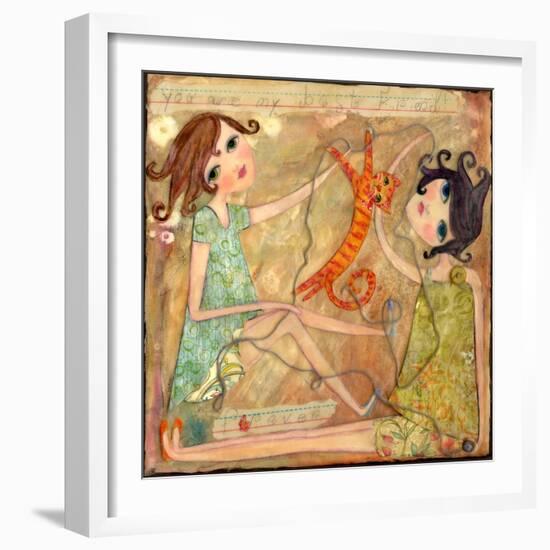 Big Eyed Girl Best Friends-Wyanne-Framed Giclee Print