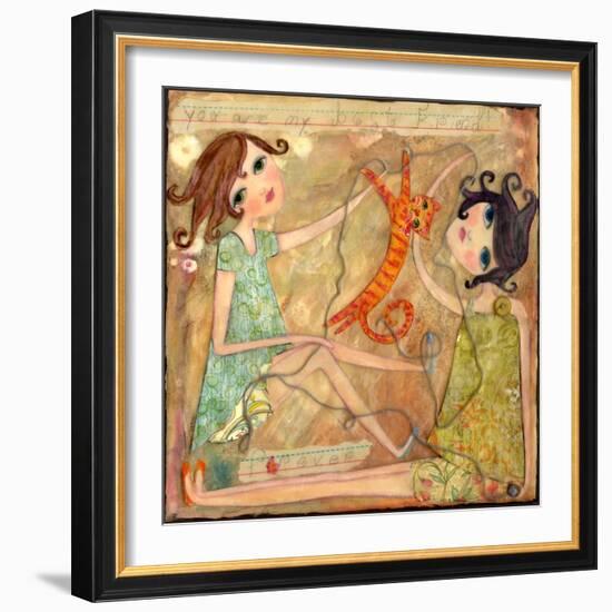 Big Eyed Girl Best Friends-Wyanne-Framed Giclee Print