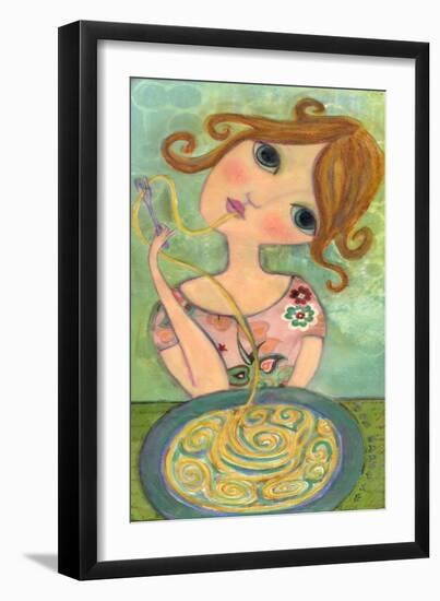 Big Eyed Girl Bon Appetit-Wyanne-Framed Premium Giclee Print