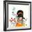 Big Eyed Girl Butterflies and Bees-Wyanne-Framed Giclee Print