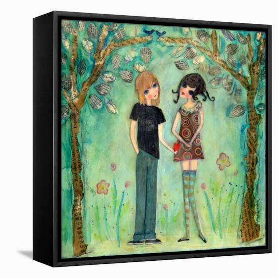 Big Eyed Girl First Love-Wyanne-Framed Premier Image Canvas