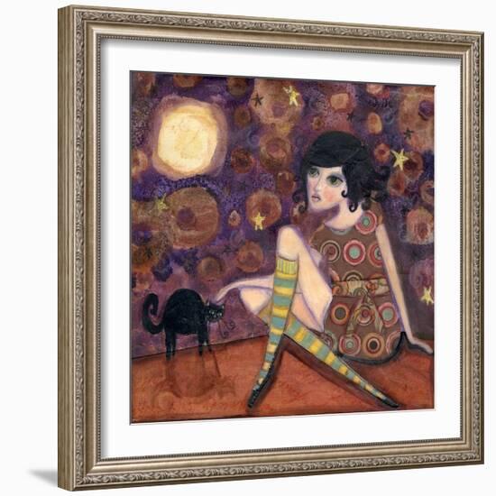 Big Eyed Girl Full Moon-Wyanne-Framed Giclee Print