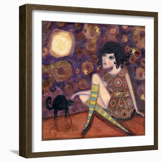 Big Eyed Girl Full Moon-Wyanne-Framed Giclee Print