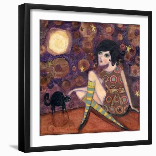 Big Eyed Girl Full Moon-Wyanne-Framed Giclee Print