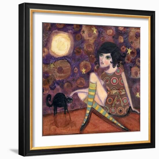 Big Eyed Girl Full Moon-Wyanne-Framed Giclee Print