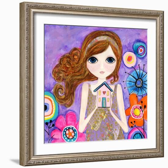 Big Eyed Girl Home Is Where Your Heart Is-Wyanne-Framed Giclee Print