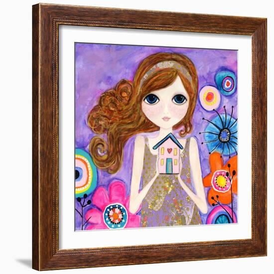 Big Eyed Girl Home Is Where Your Heart Is-Wyanne-Framed Giclee Print