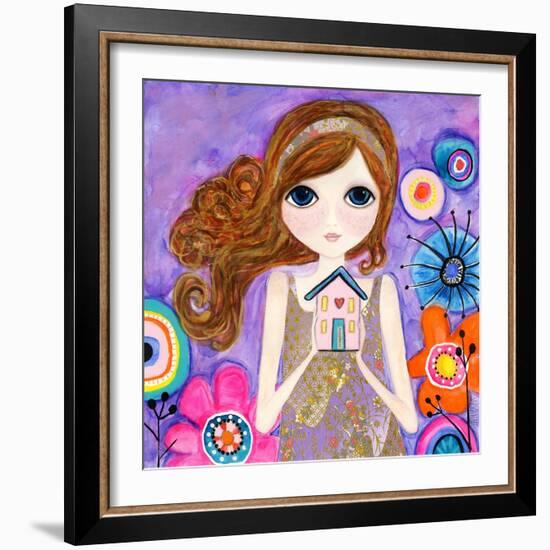 Big Eyed Girl Home Is Where Your Heart Is-Wyanne-Framed Giclee Print