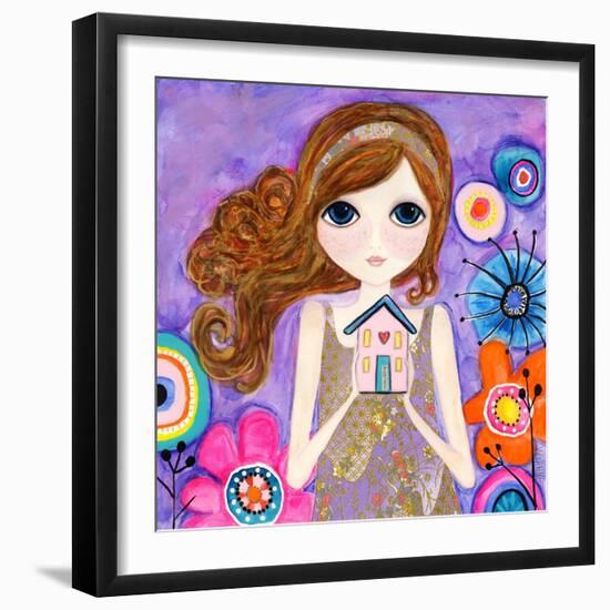 Big Eyed Girl Home Is Where Your Heart Is-Wyanne-Framed Giclee Print