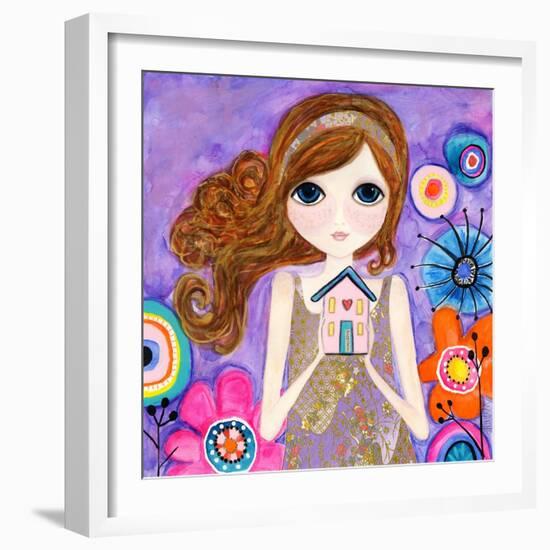 Big Eyed Girl Home Is Where Your Heart Is-Wyanne-Framed Giclee Print