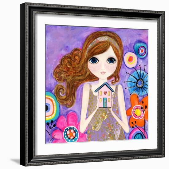 Big Eyed Girl Home Is Where Your Heart Is-Wyanne-Framed Giclee Print