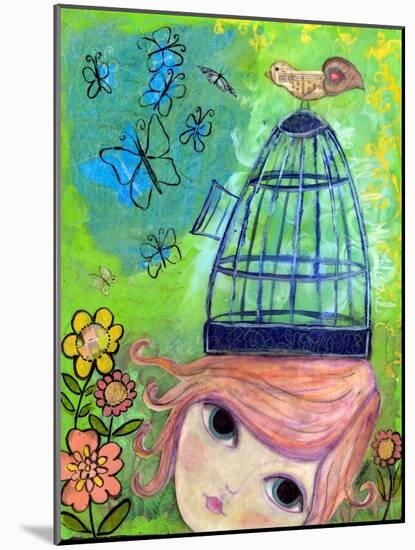 Big Eyed Girl it's All in My Head-Wyanne-Mounted Giclee Print