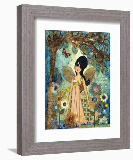 Big Eyed Girl Keeping Each Other Company-Wyanne-Framed Giclee Print