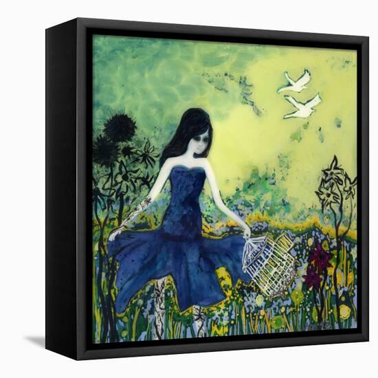 Big Eyed Girl Letting Go-Wyanne-Framed Premier Image Canvas