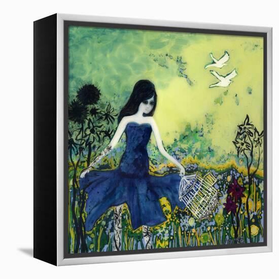 Big Eyed Girl Letting Go-Wyanne-Framed Premier Image Canvas