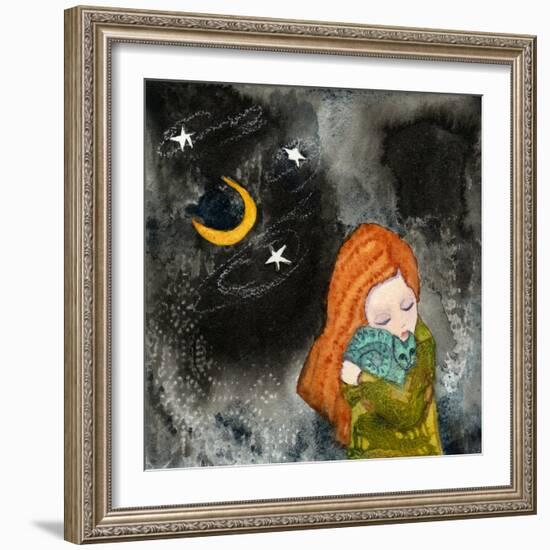 Big Eyed Girl Lucky Stars-Wyanne-Framed Giclee Print