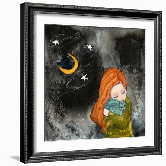 Big Eyed Girl Lucky Stars-Wyanne-Framed Giclee Print