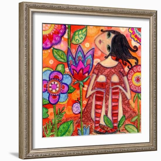 Big Eyed Girl Magic Flower Garden-Wyanne-Framed Giclee Print