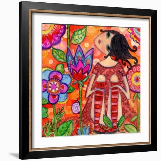 Big Eyed Girl Magic Flower Garden-Wyanne-Framed Giclee Print