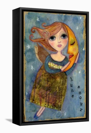 Big Eyed Girl Moon Love-Wyanne-Framed Premier Image Canvas