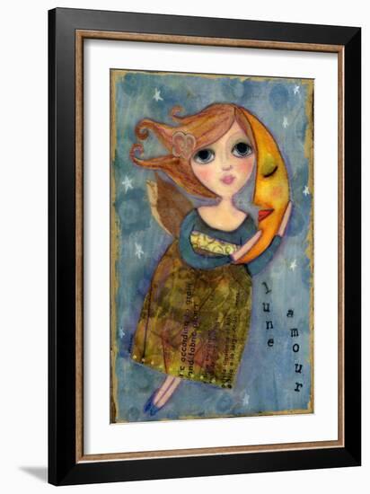 Big Eyed Girl Moon Love-Wyanne-Framed Giclee Print