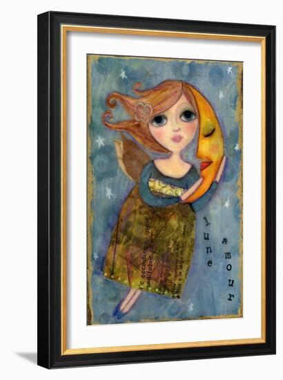 Big Eyed Girl Moon Love-Wyanne-Framed Giclee Print