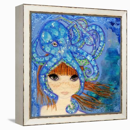 Big Eyed Girl Ocean Blue-Wyanne-Framed Premier Image Canvas