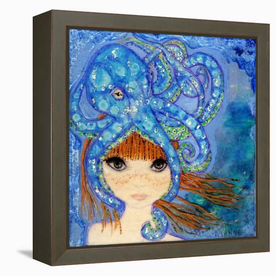 Big Eyed Girl Ocean Blue-Wyanne-Framed Premier Image Canvas