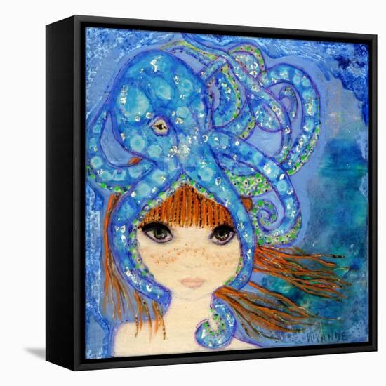 Big Eyed Girl Ocean Blue-Wyanne-Framed Premier Image Canvas