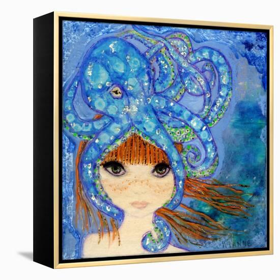 Big Eyed Girl Ocean Blue-Wyanne-Framed Premier Image Canvas